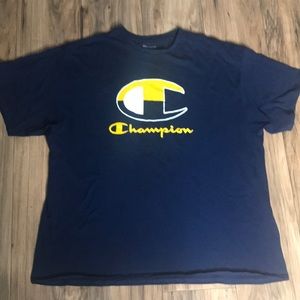Champion navy blue yellow and white short sleeves tshirt size 2XL